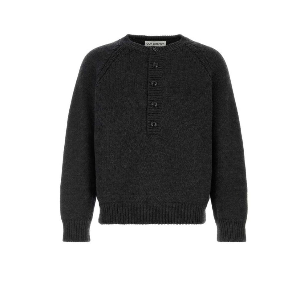 Our Legacy Men Charcoal Wool Shore Sweater